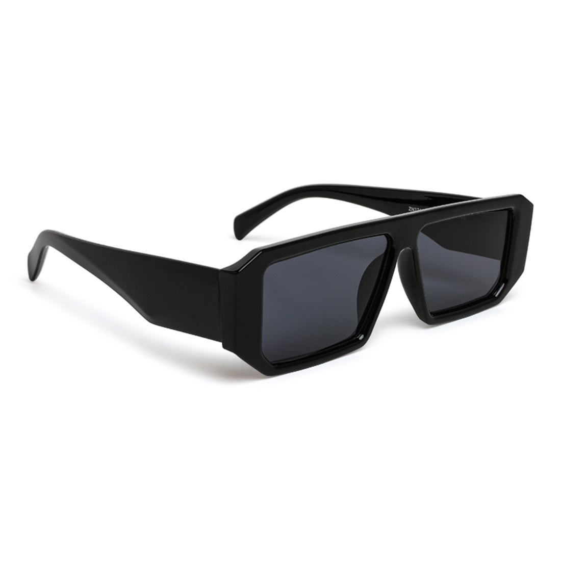 flat bridge rectangular sunglasses#color_black
