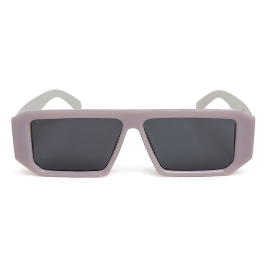 flat bridge rectangular sunglasses#color_jelly-white