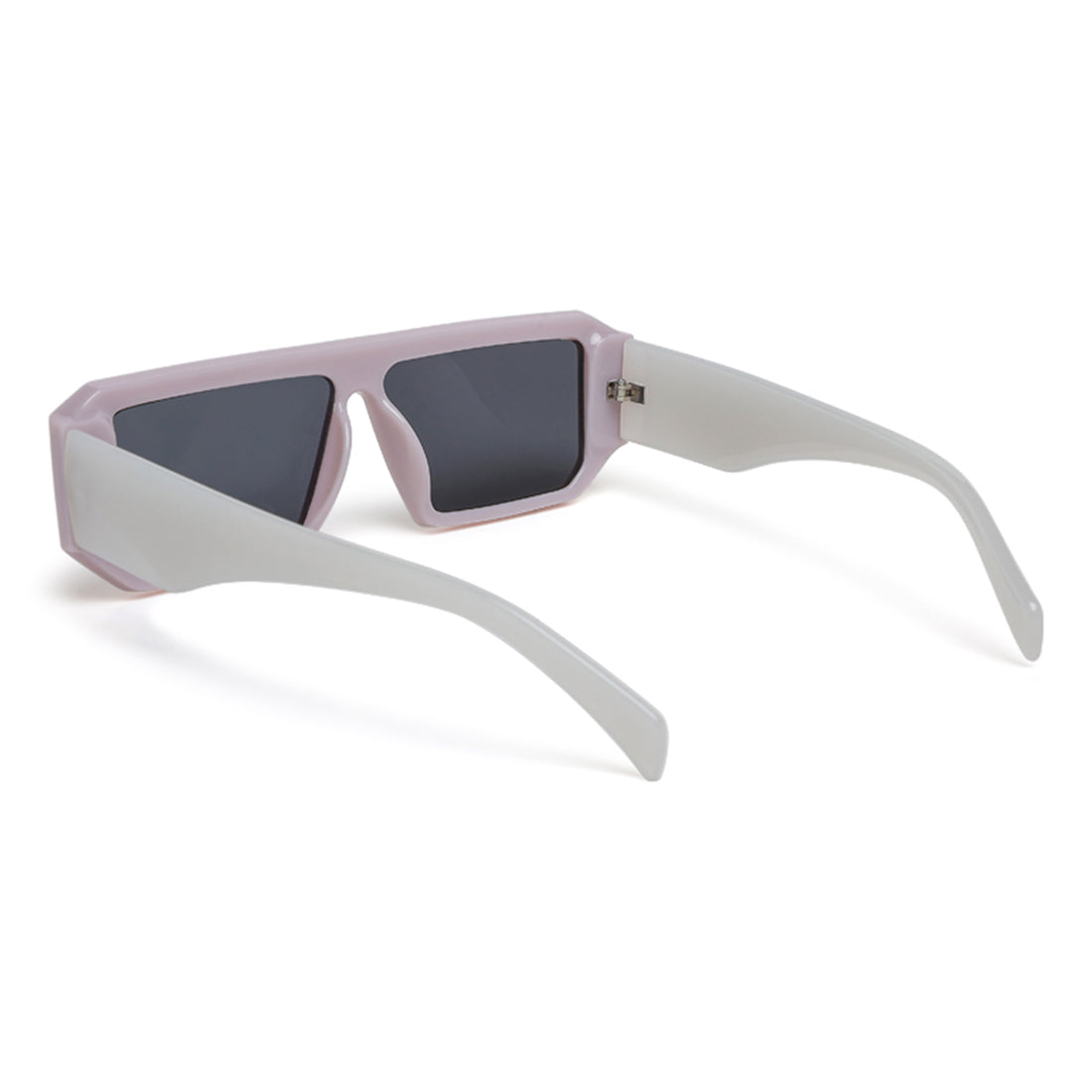 flat bridge rectangular sunglasses#color_jelly-white