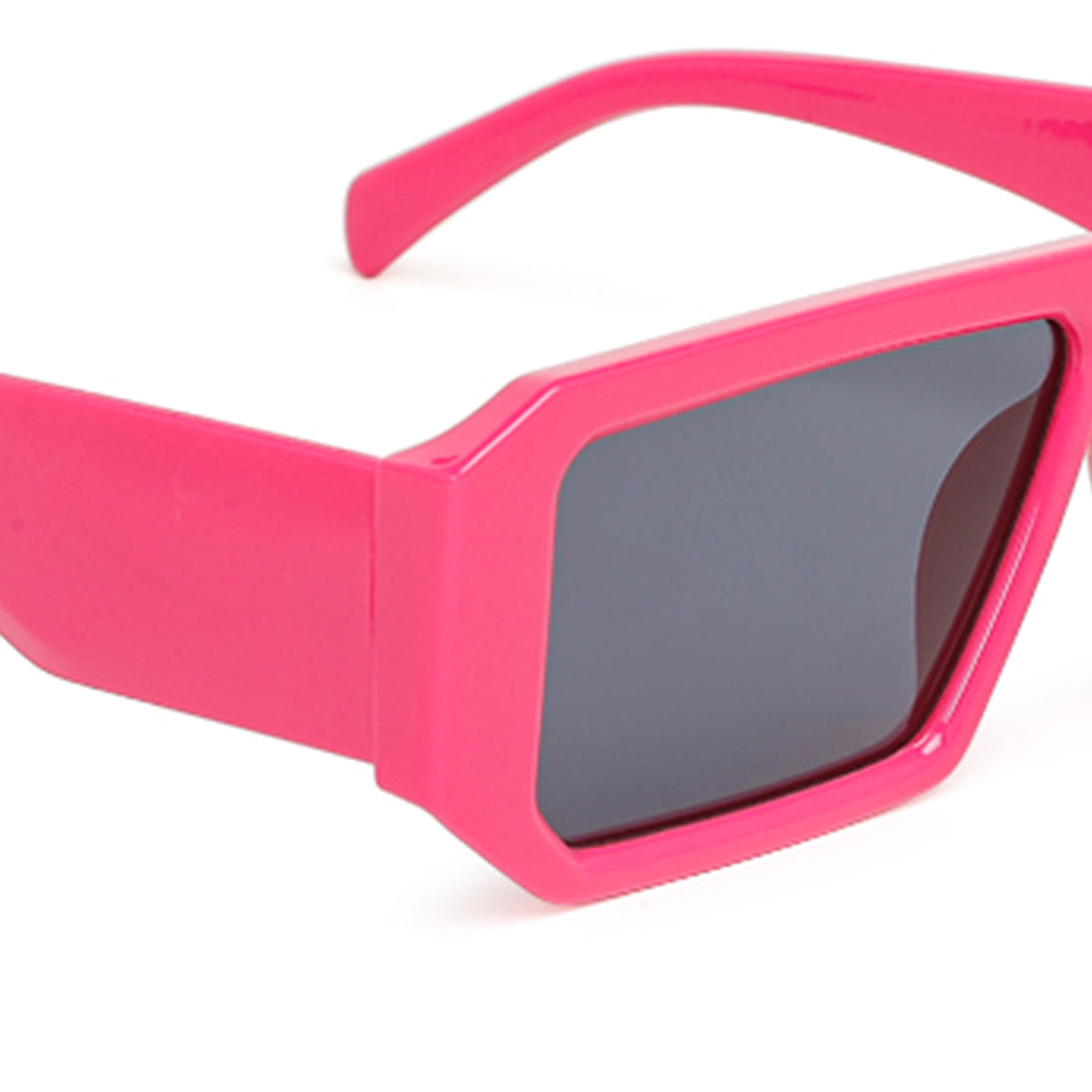 flat bridge rectangular sunglasses#color_rose-red