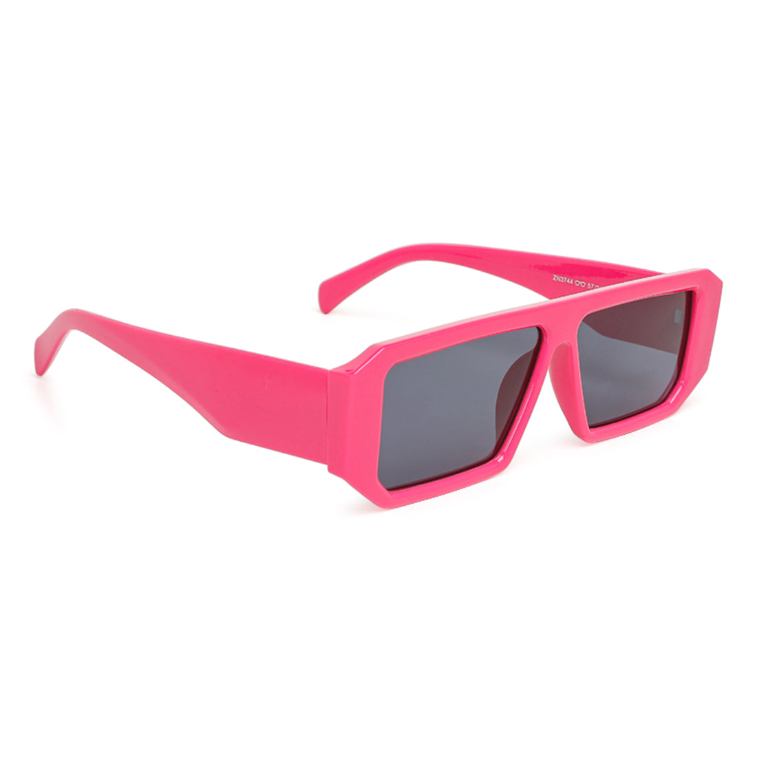 flat bridge rectangular sunglasses#color_rose-red
