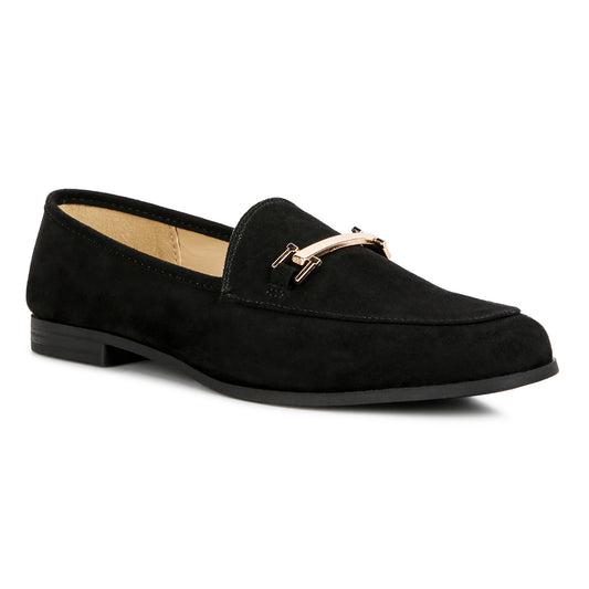 Black Metal Sling Casual Loafers