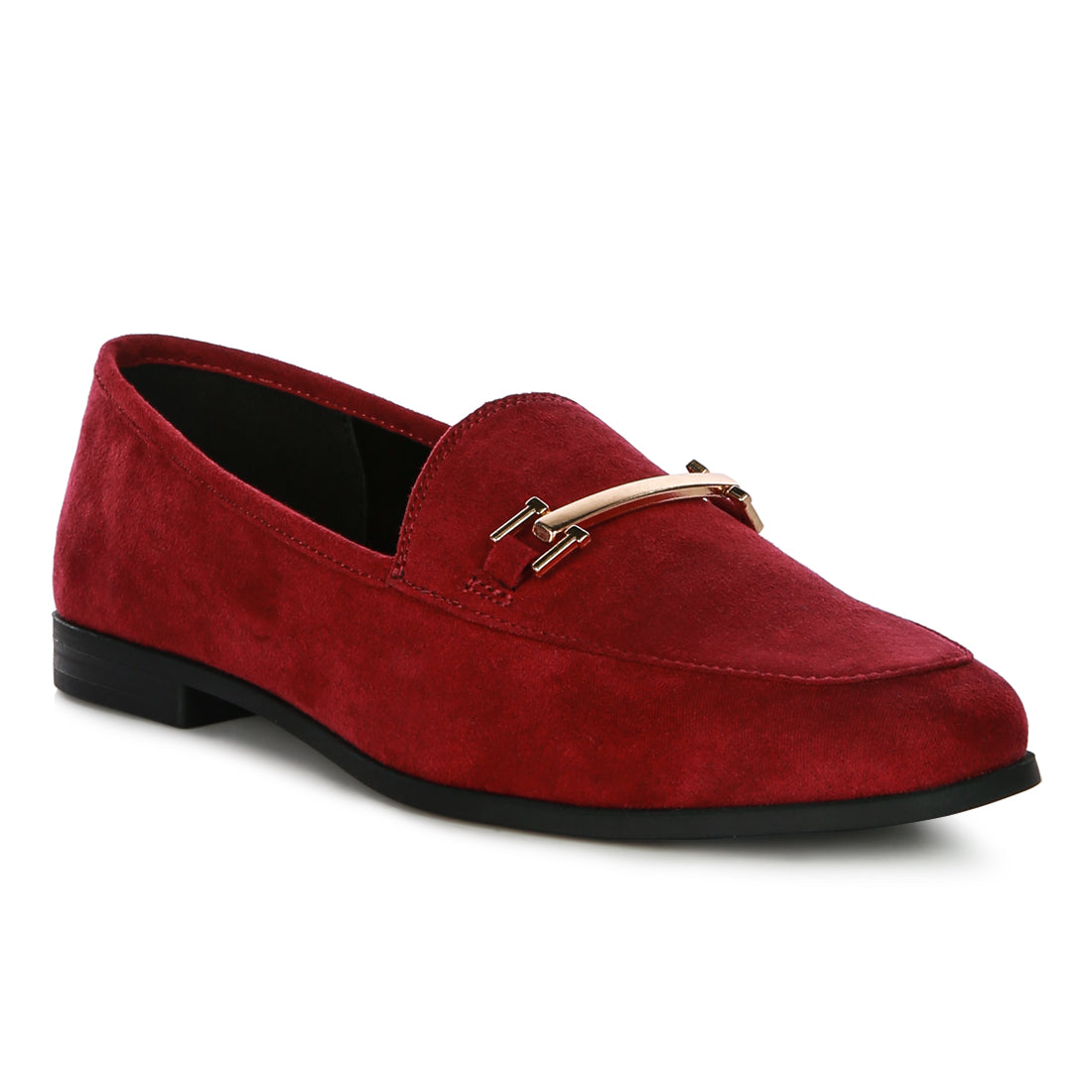 Burgundy Metal Sling Casual Loafers