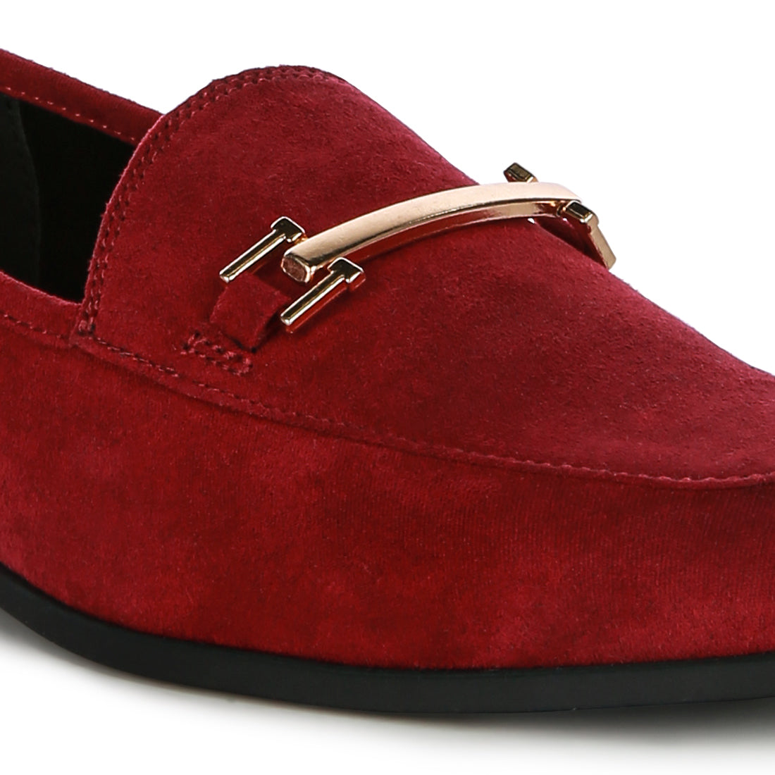 Burgundy Metal Sling Casual Loafers