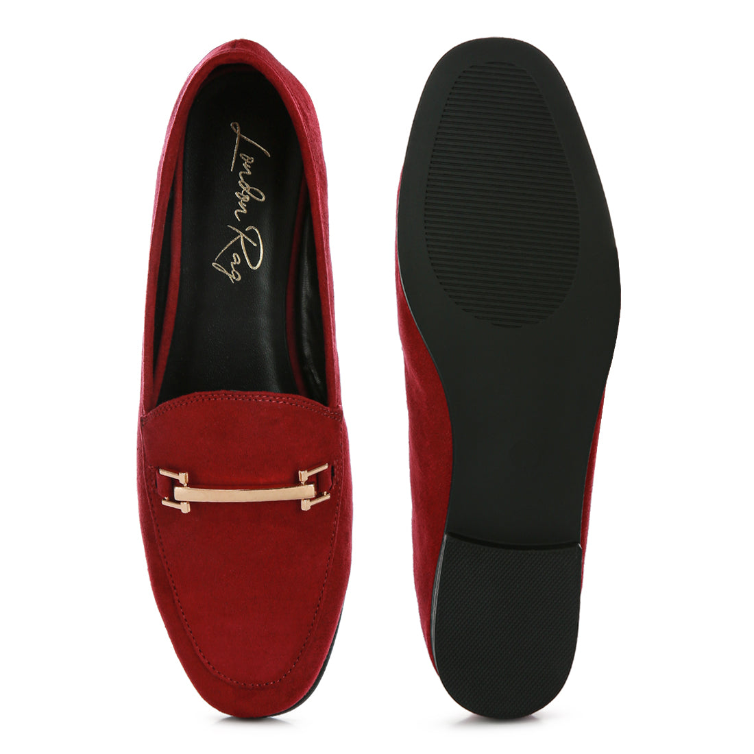 Burgundy Metal Sling Casual Loafers