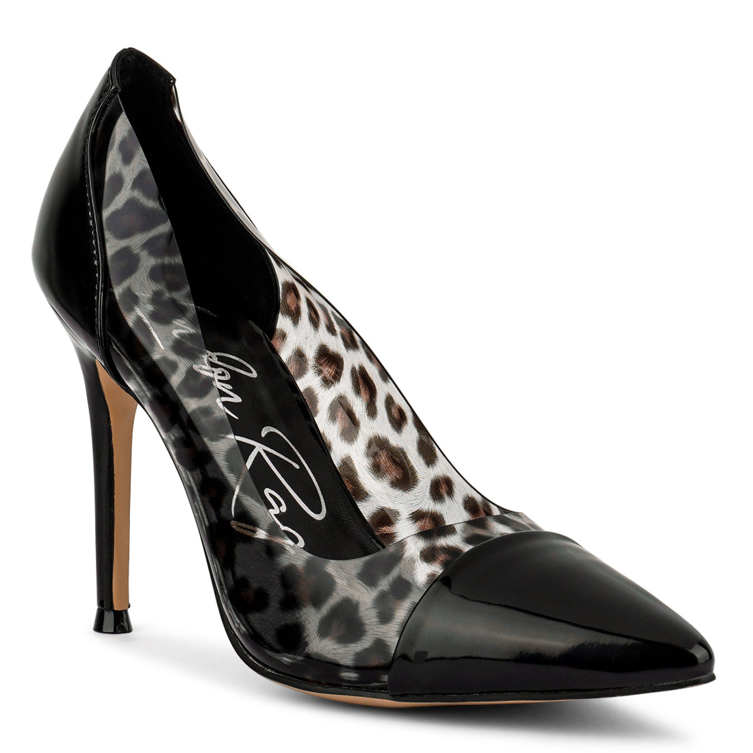 Black Candace Clear Stiletto Pumps