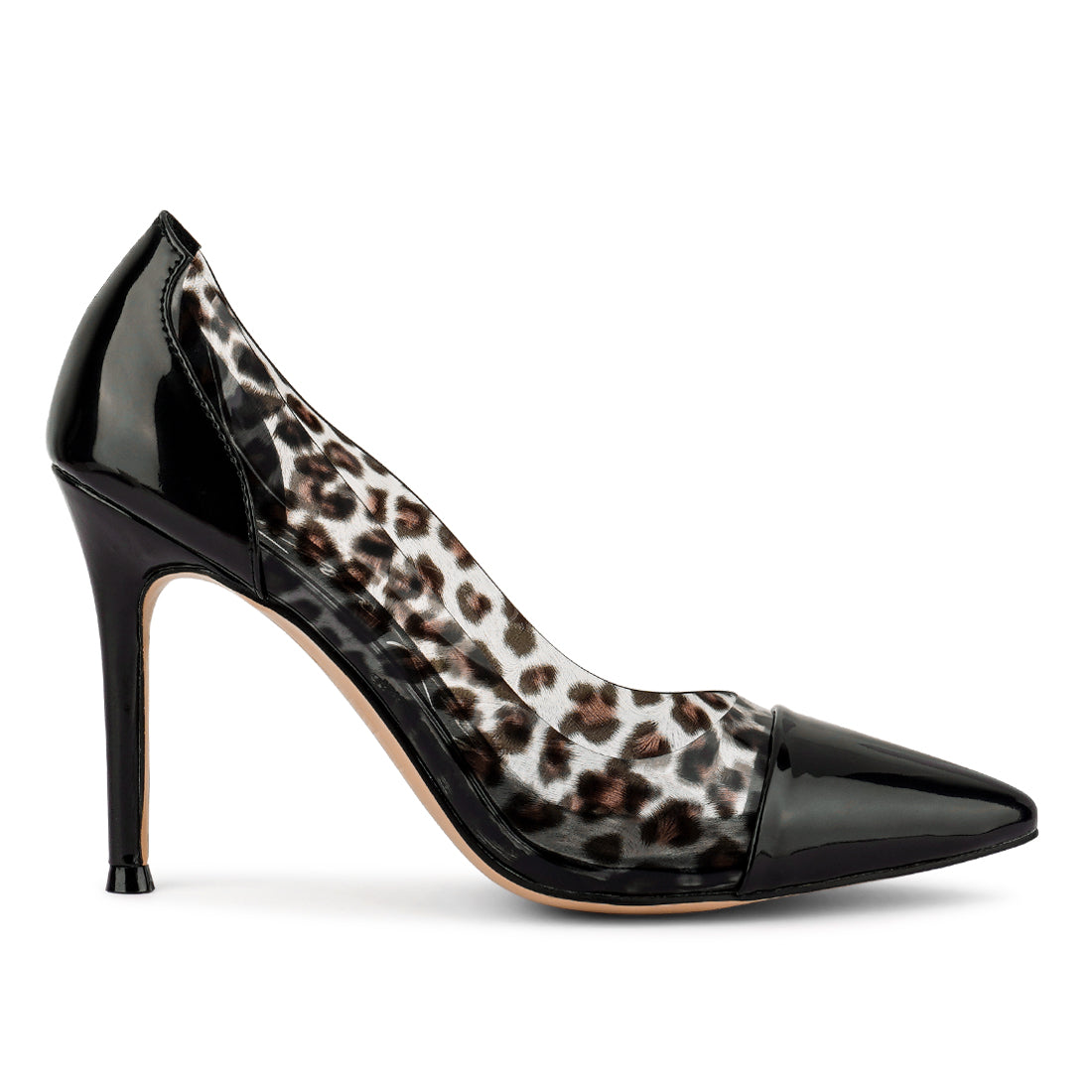 Black Candace Clear Stiletto Pumps