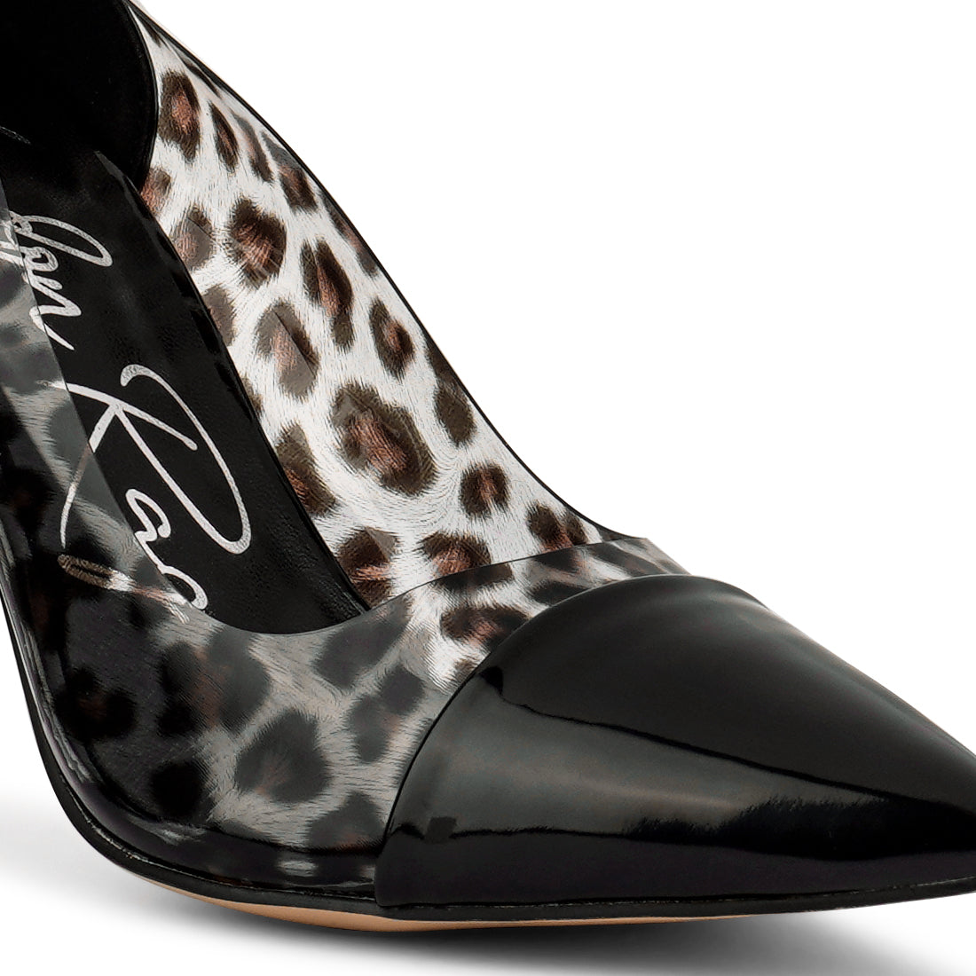 Black Candace Clear Stiletto Pumps