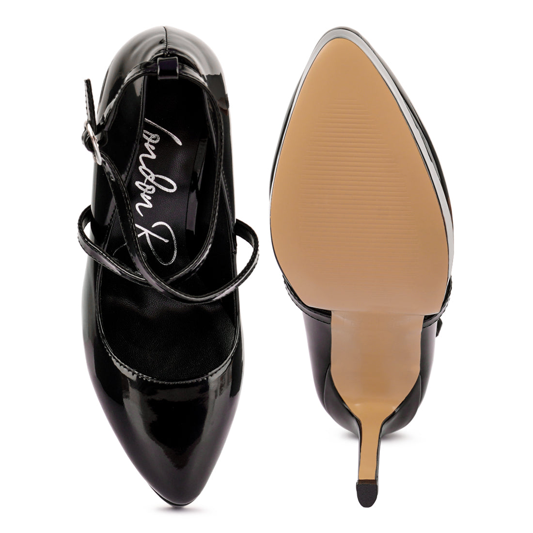 Black High Heel Cross Strapped Stiletto Sandal