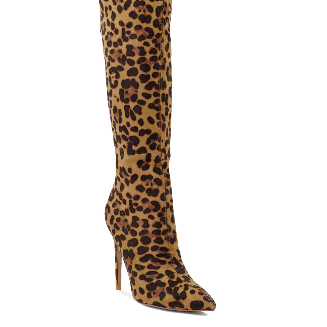 Knee High Leopard Print Stiletto Boot