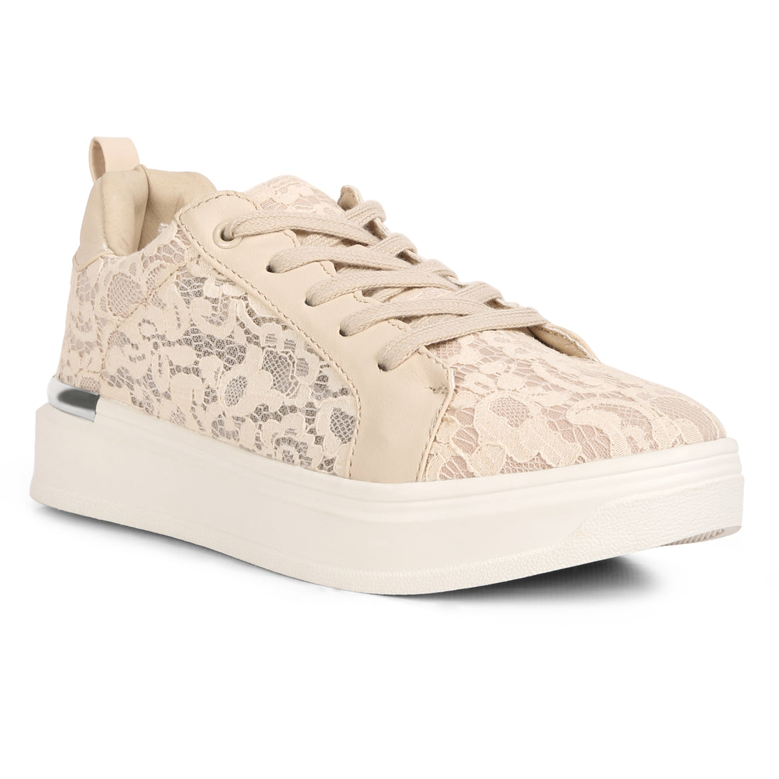 casual lace sneakers#color_nude