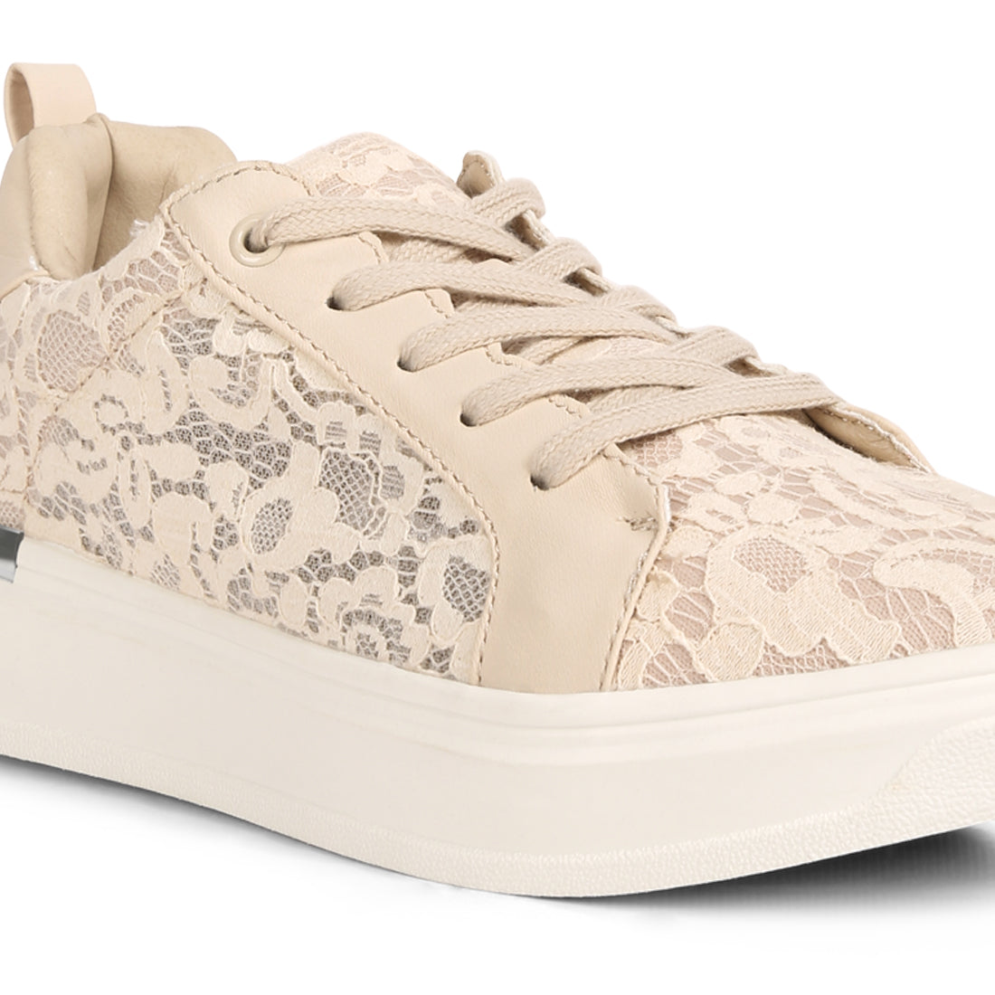 casual lace sneakers#color_nude