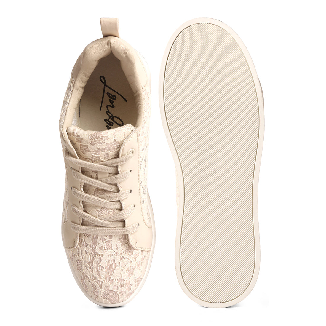 casual lace sneakers#color_nude