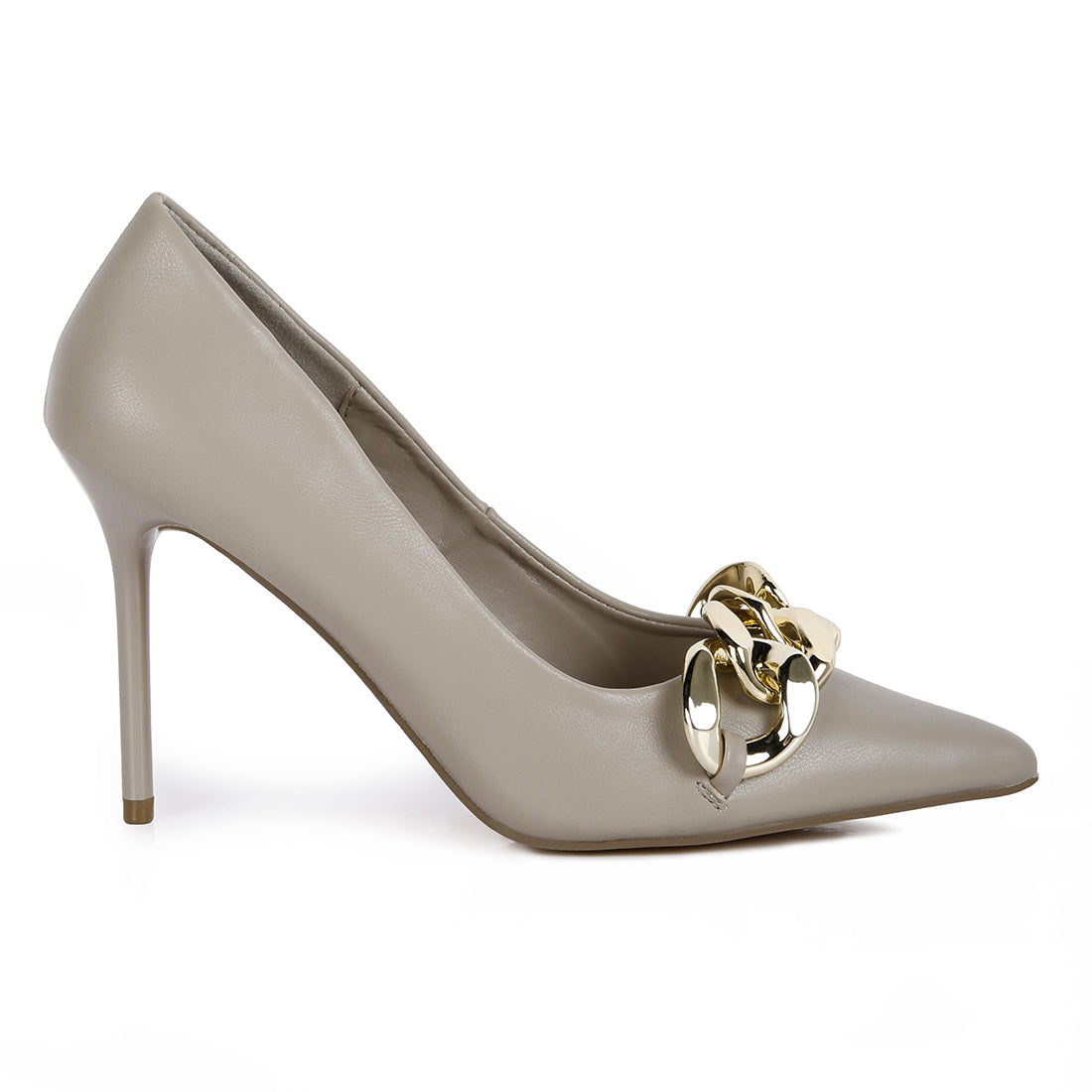 Taupe Chain Detail Pump Sandals