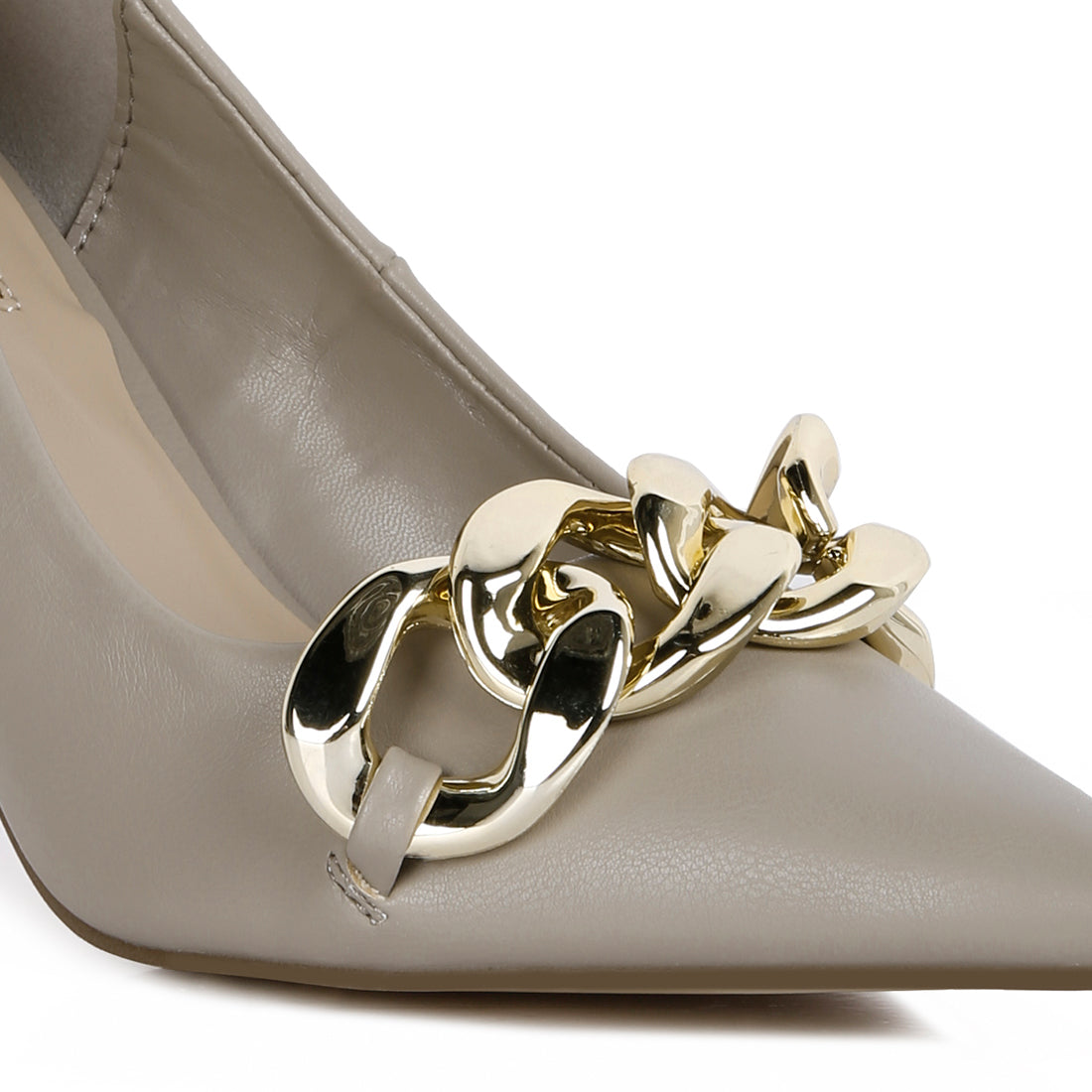 Taupe Chain Detail Pump Sandals