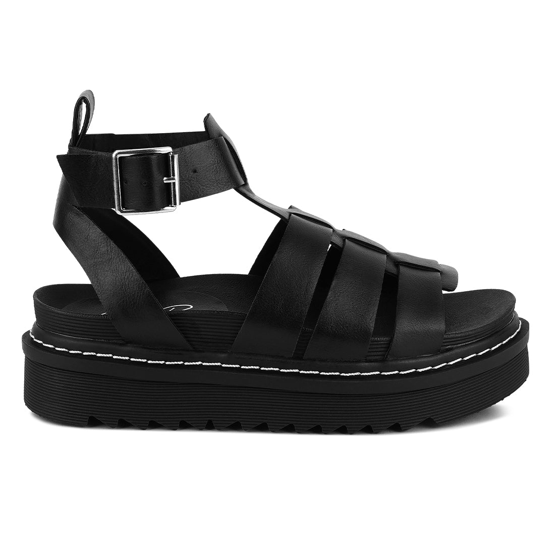 Black Vega Platform Gladiator Sandals