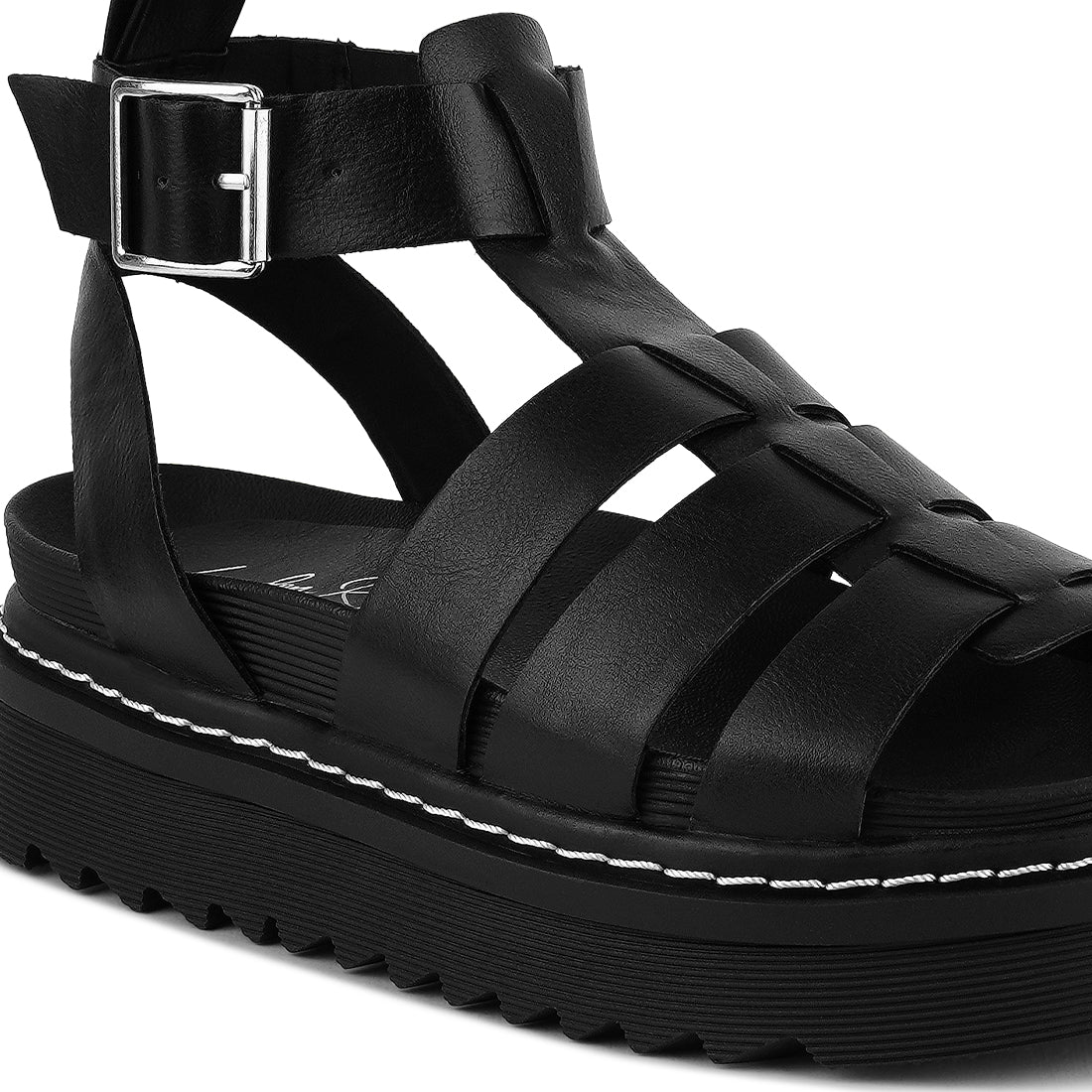 Black Vega Platform Gladiator Sandals