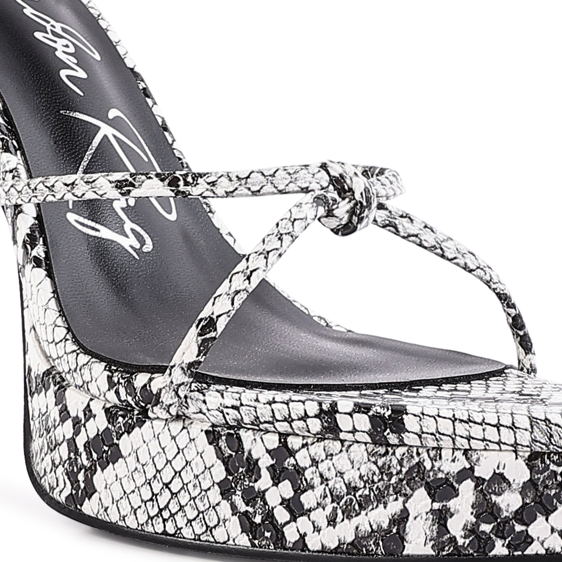 White High Heel Lace Up Sandals