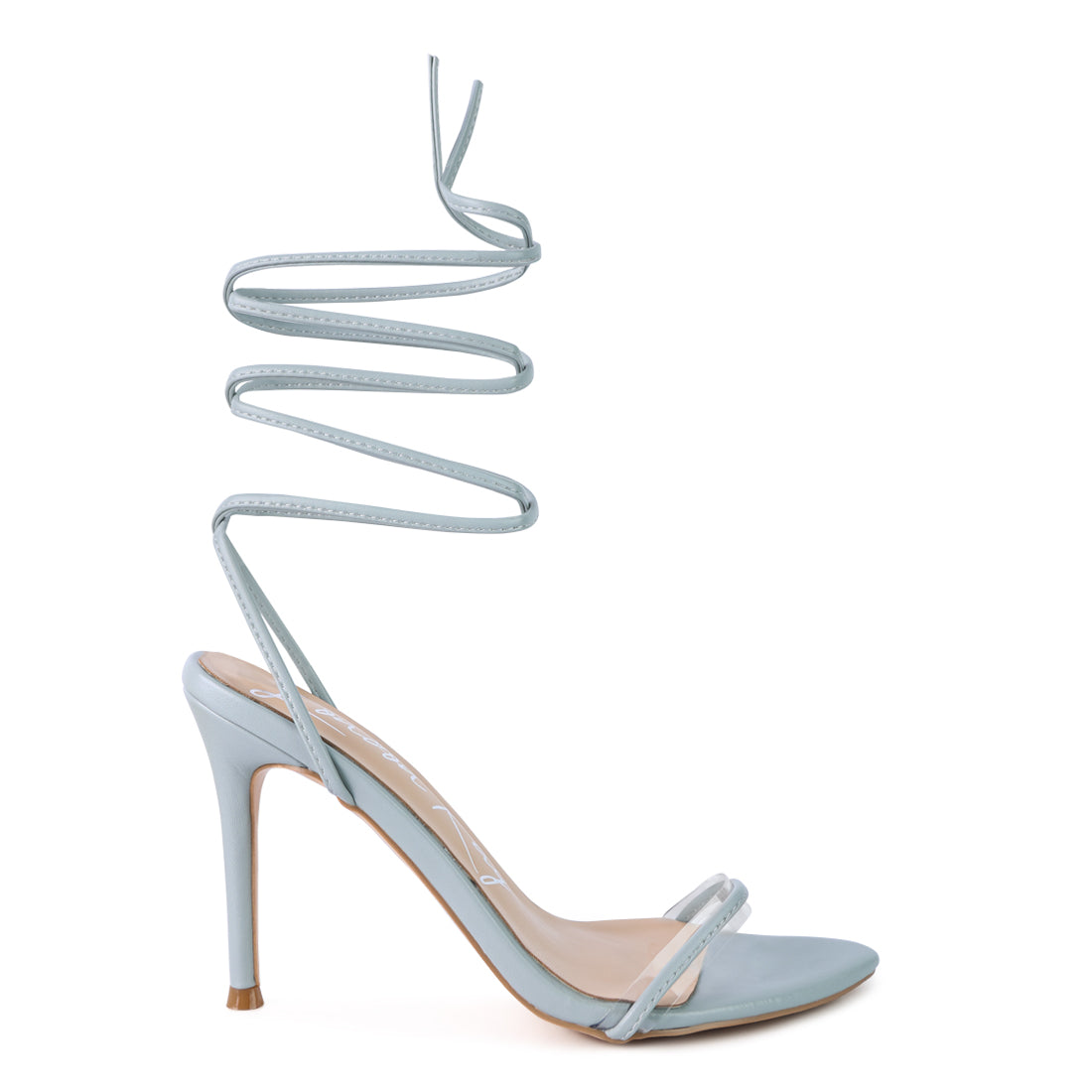 Blue High Heel Lace Up Sandals