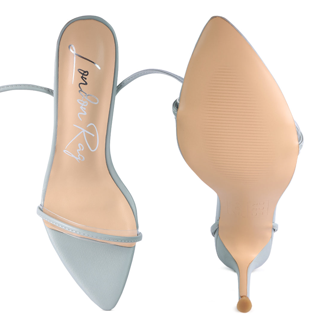 Blue High Heel Lace Up Sandals