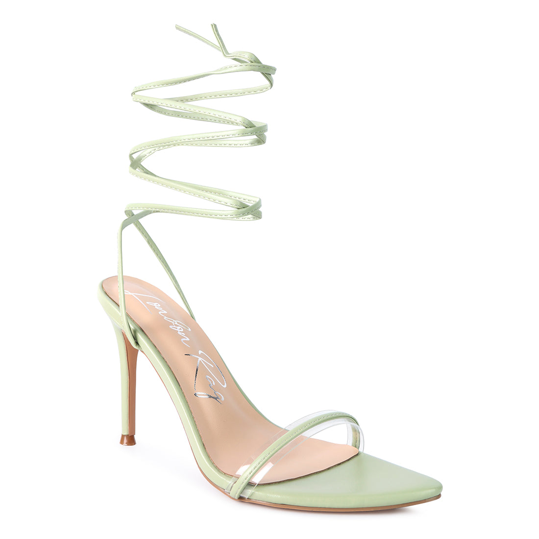 Mint High Heel Lace Up Sandals
