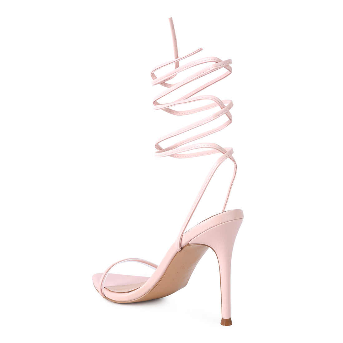 Pink High Heel Lace Up Sandals