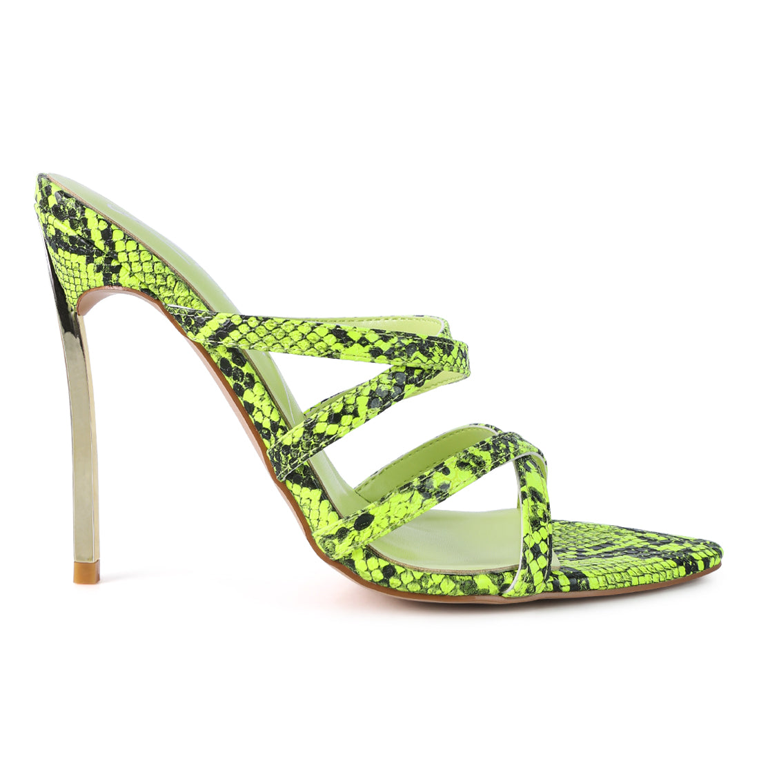 Neon Yellow High Heeled Sandals