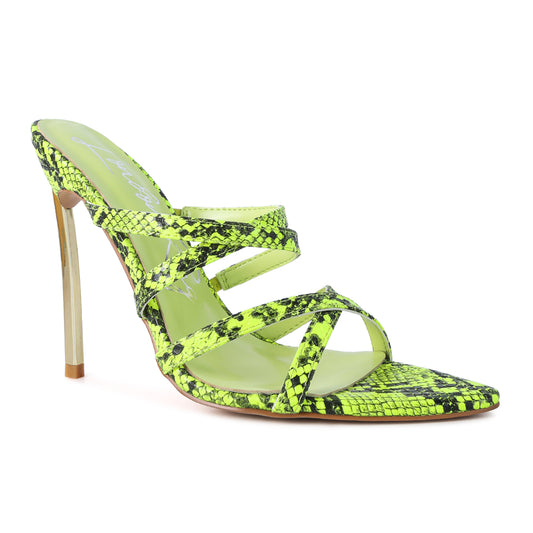 Neon Yellow High Heeled Sandals