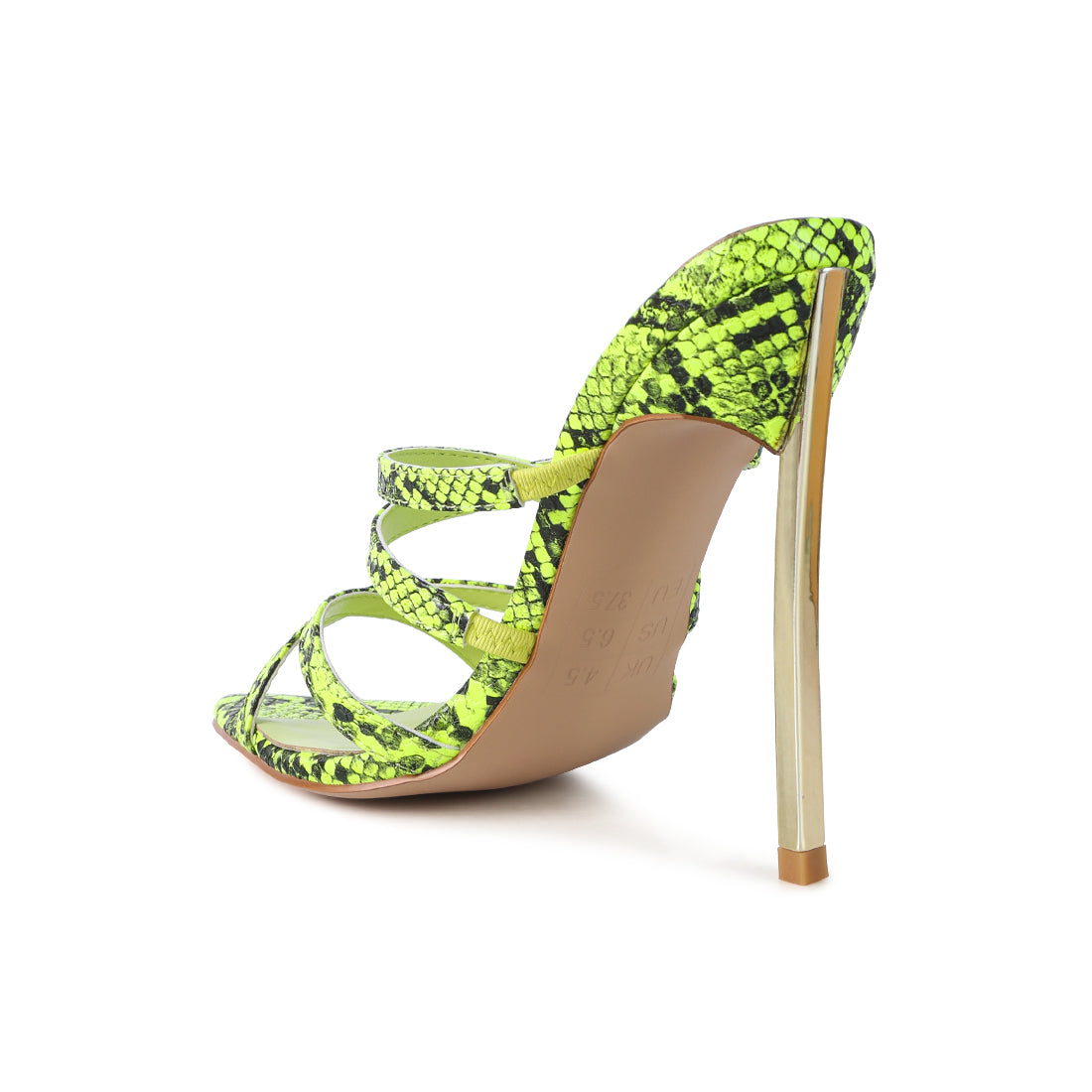 Neon Yellow High Heeled Sandals