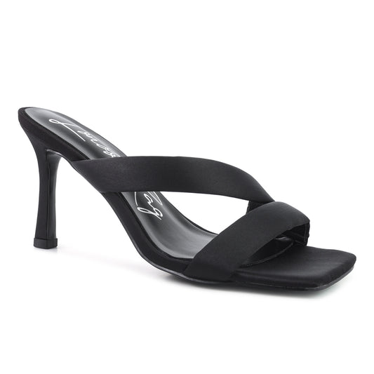 Black Cross Strap Heels