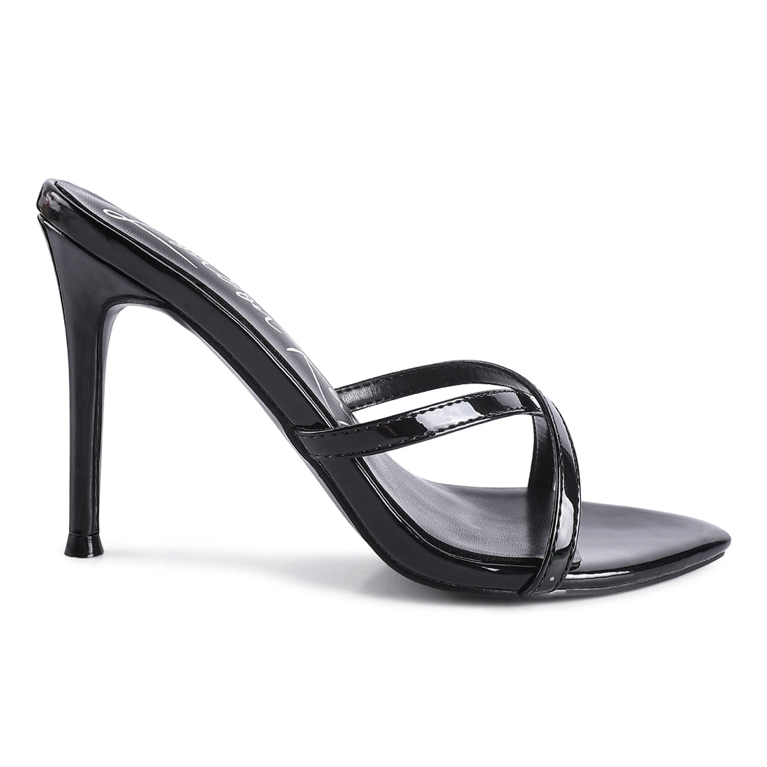 Black High Heeled Pointed Toe Sandal
