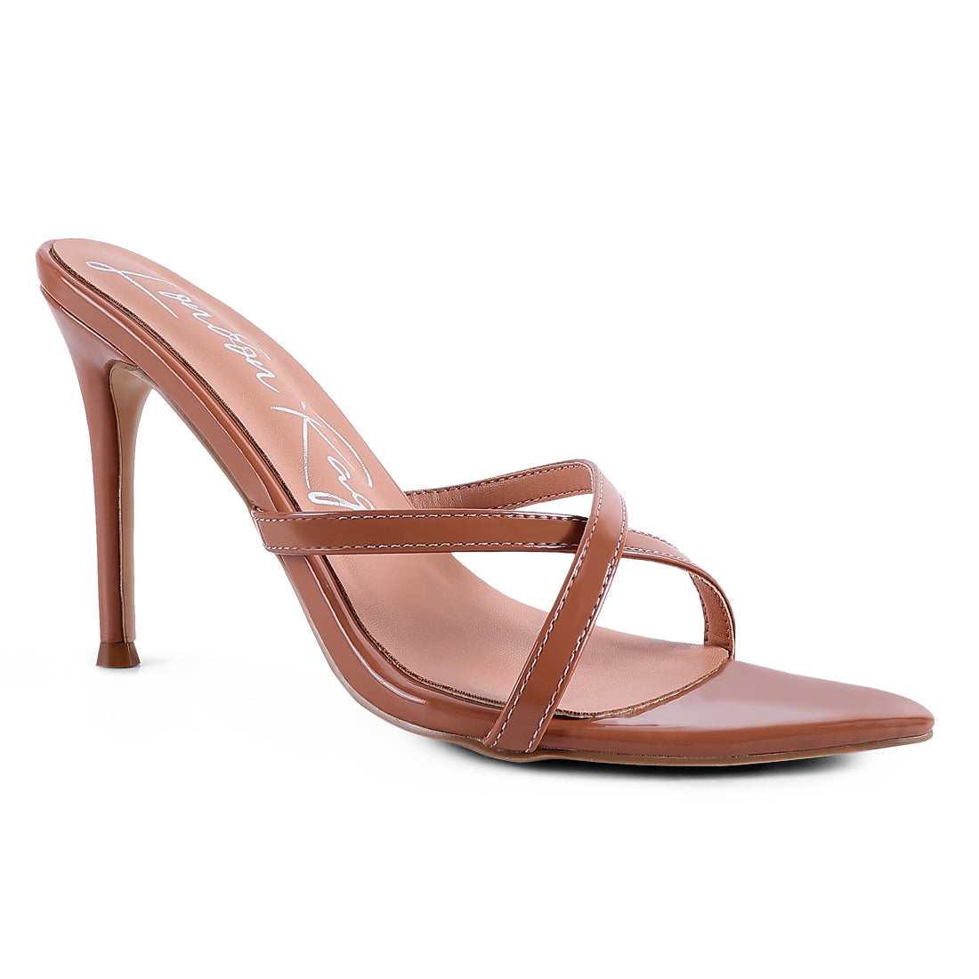 Peach High Heeled Pointed Toe Sandal