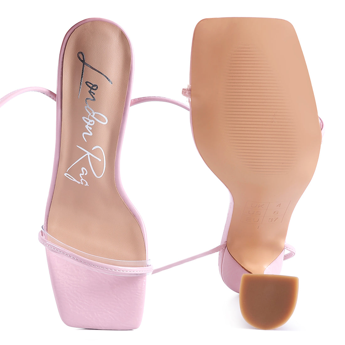 Pink Spool Heeled Lace Up Sandal