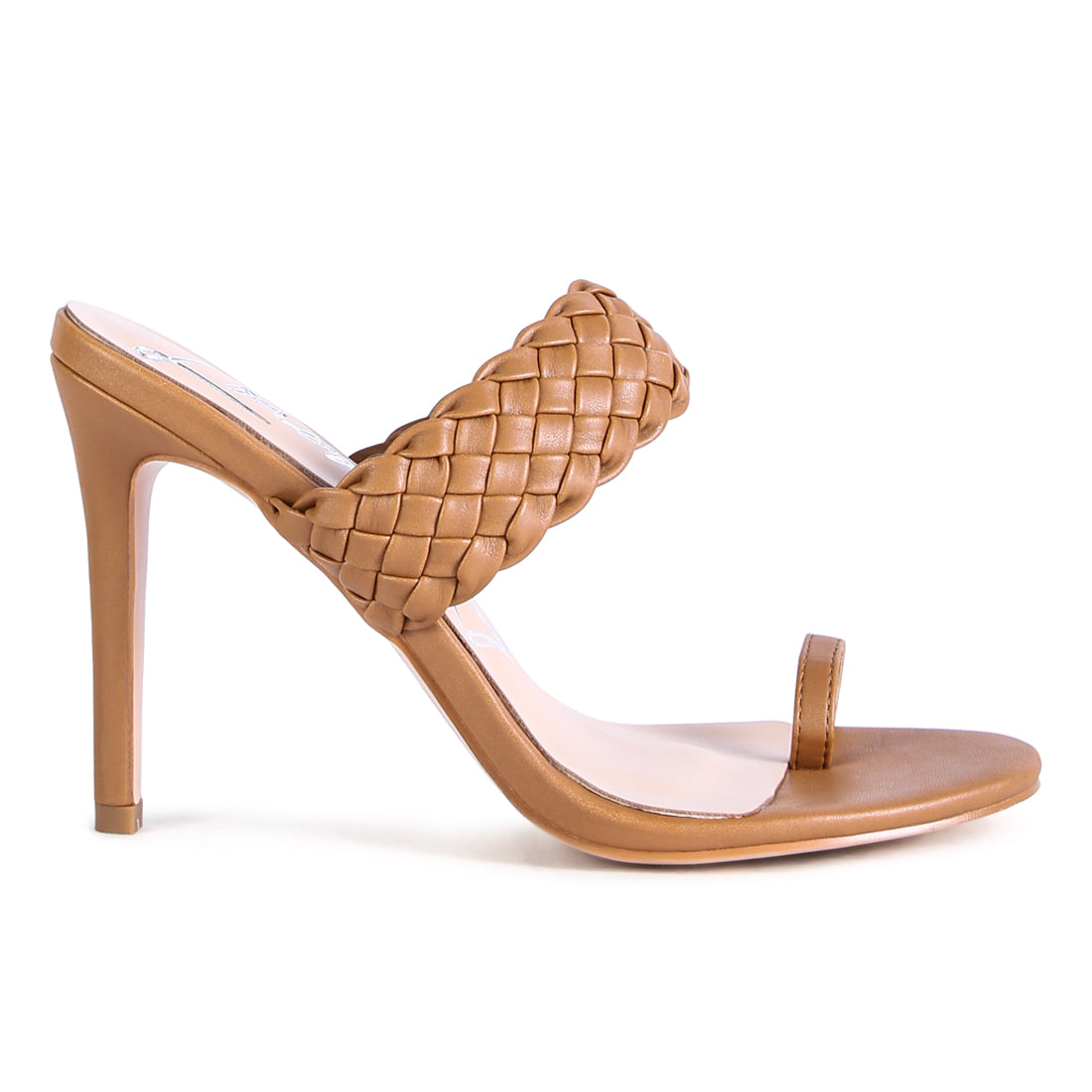 Woven Strap Toe Ring Sandals in Tan