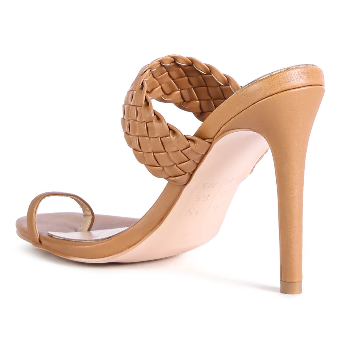 Woven Strap Toe Ring Sandals in Tan