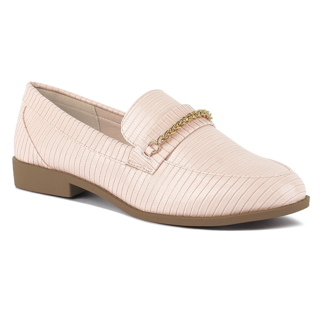 low block loafers adorned with golden chain#color_taupe