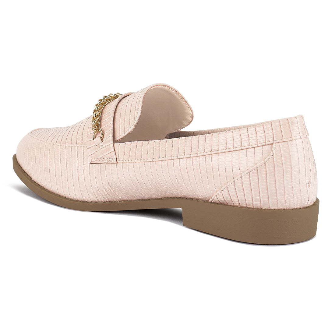 low block loafers adorned with golden chain#color_taupe