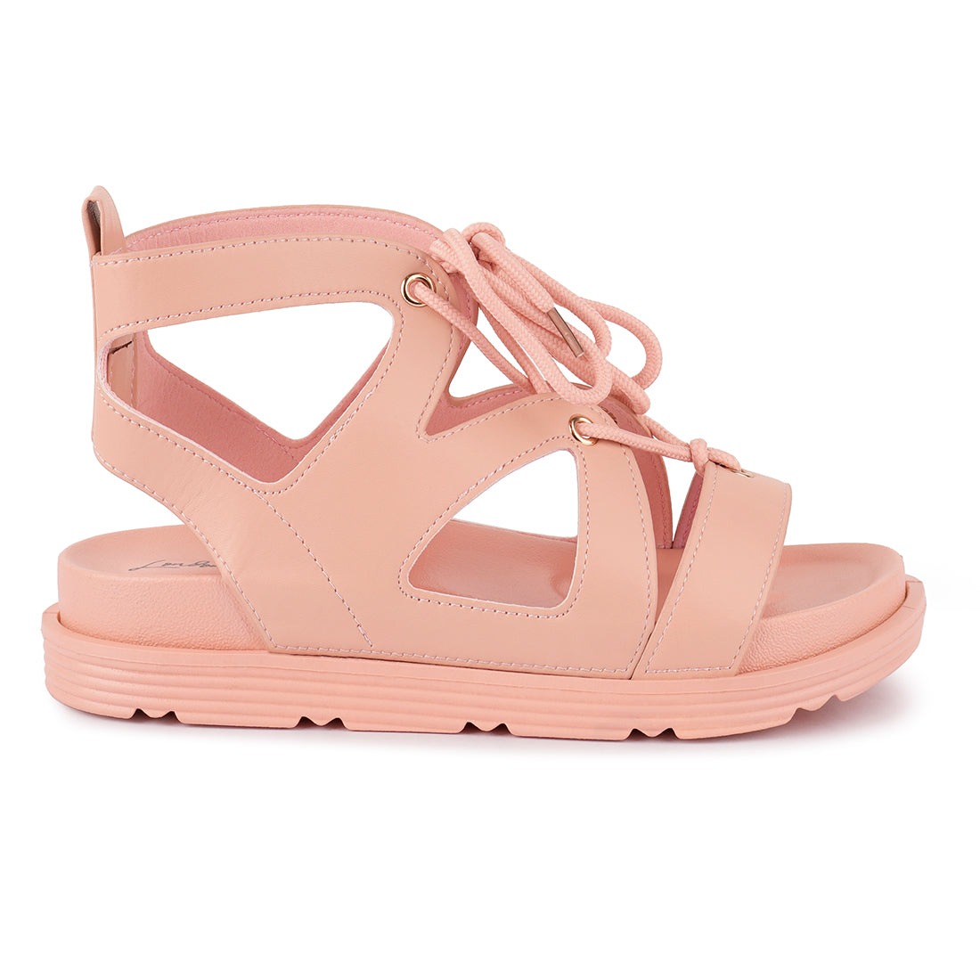 Pink Voopret Tie-Up Platform Sandals