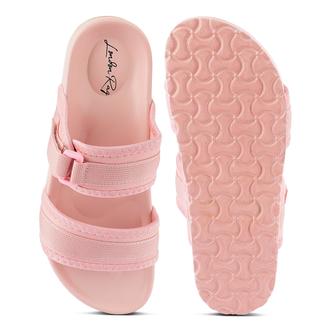 Pink Nautic Casual Platforms Slides