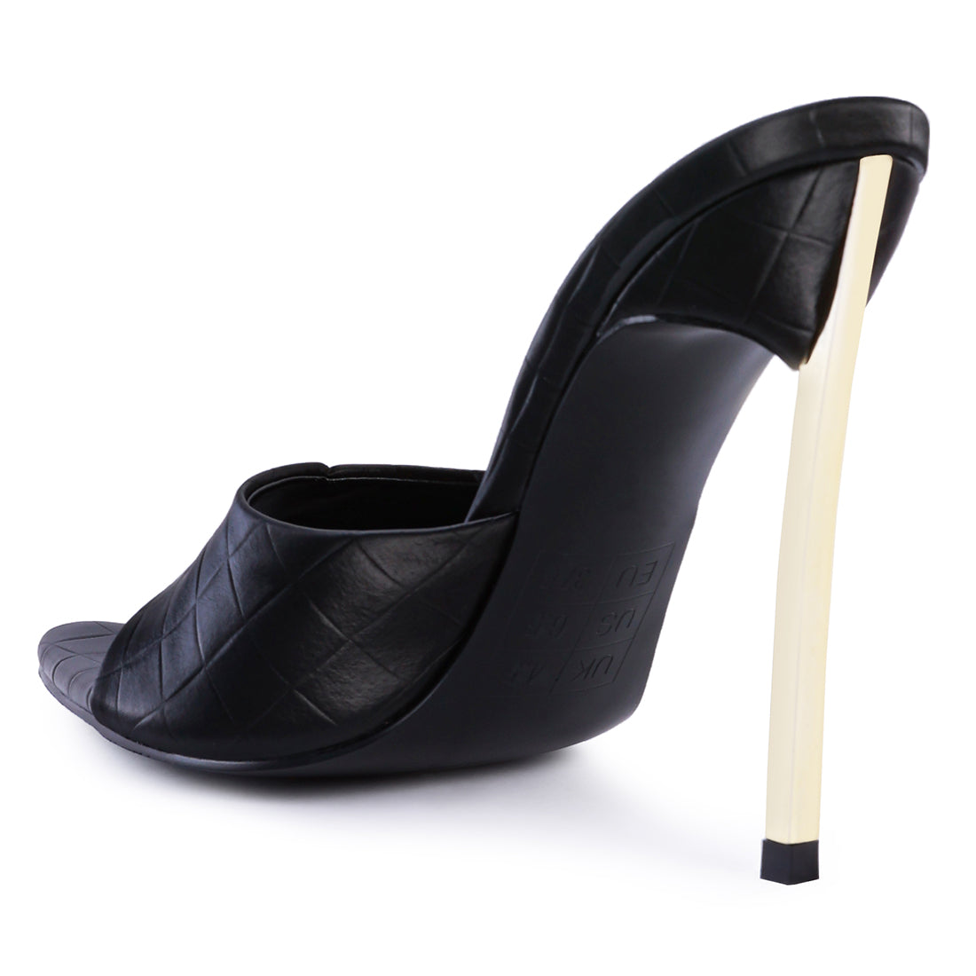 Bottoms Up Pointed High Heel Sandal in Black