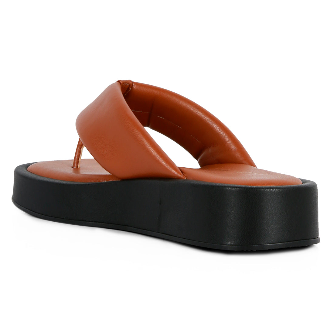 Tan Broad Strap Thong Sandals