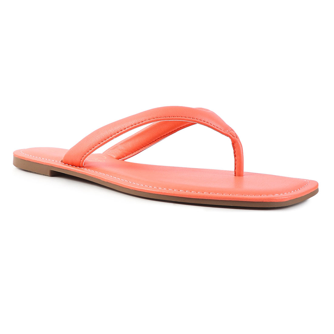 Coral Square Toe Thong Flats