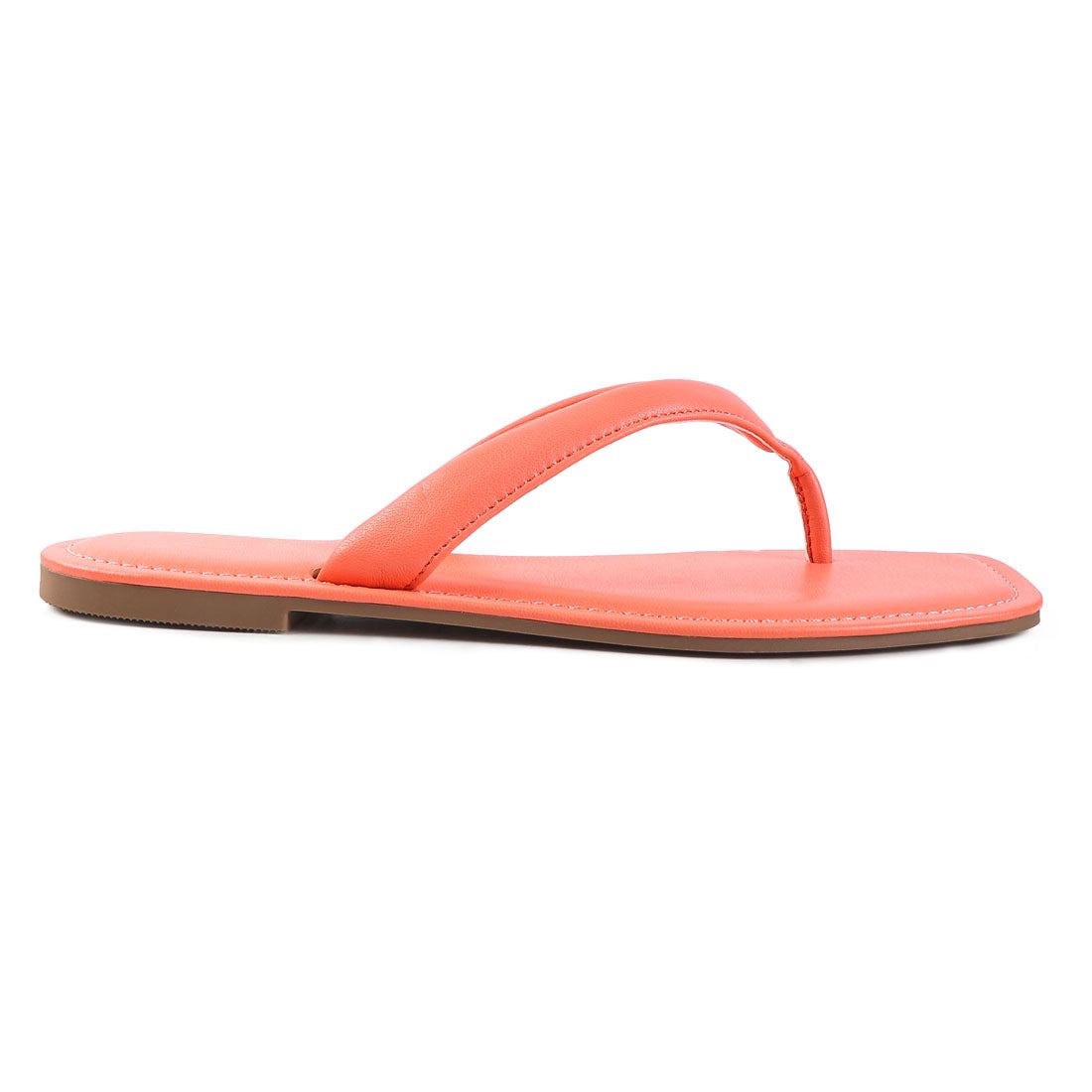Coral Square Toe Thong Flats