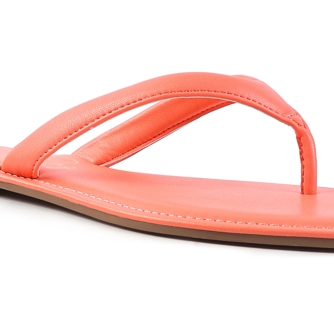 Coral Square Toe Thong Flats