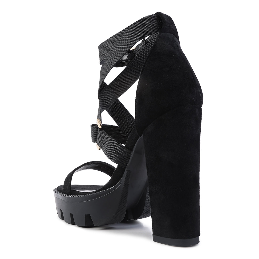 Black Straps Platform High Heels
