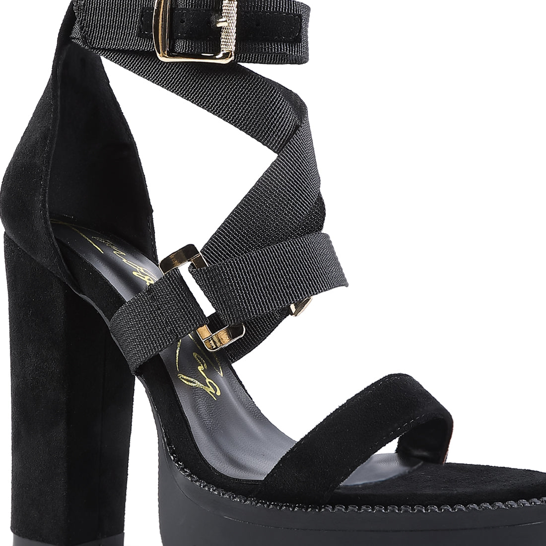 Black Straps Platform High Heels