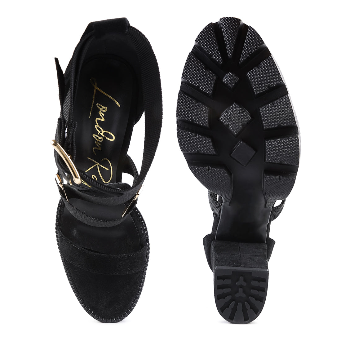 Black Straps Platform High Heels