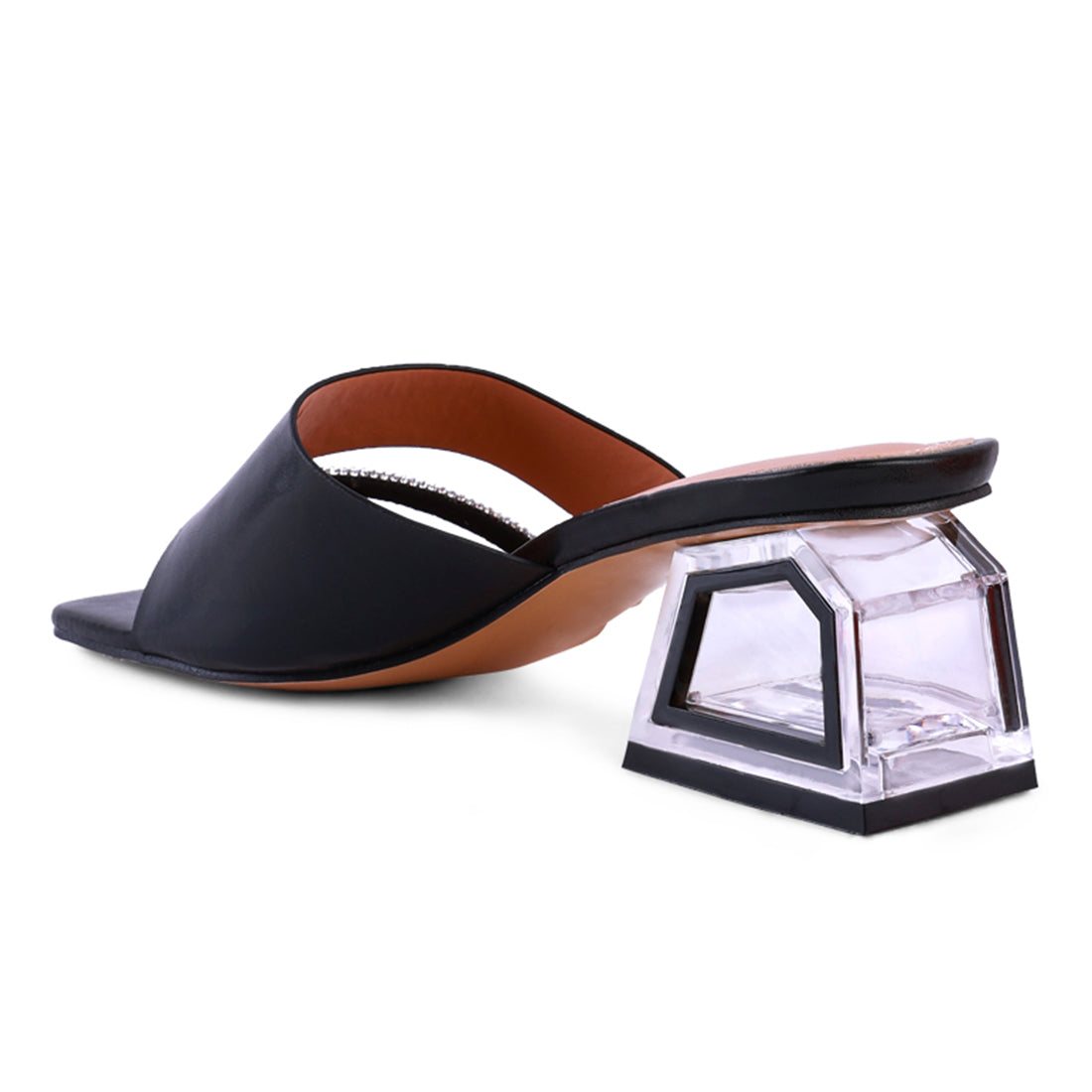 Black Minimal Low Heel Sandals