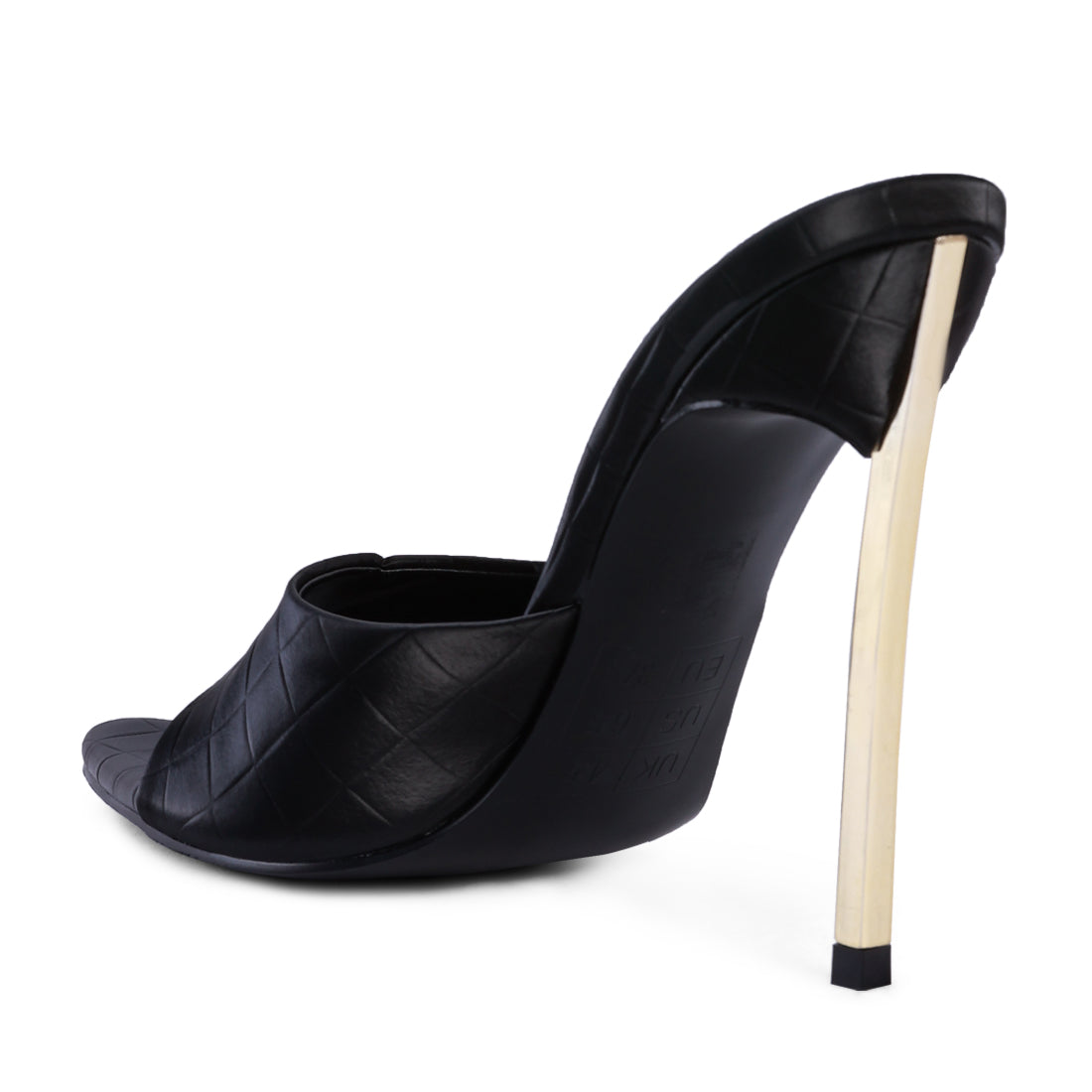 Black High Heel Croc Slides