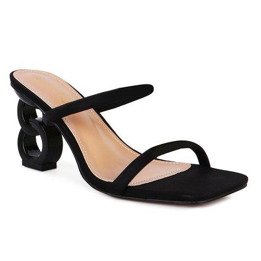 Heel Slide Sandals in Black